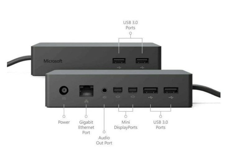 Microsoft Surface Dock Model 1661 with Adapter for Surface Go, Pro, Laptop, Book