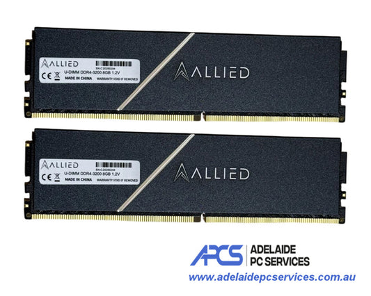 16GB DDR4 (2x8GB) Desktop Gaming Memory 3200MHz PC4-25600 RAM Kit BLACK
